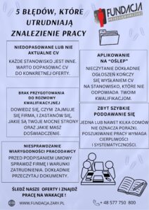 5 BŁĘDÓW, KTÓRE MOGĄ UTRUDNIĆ ZNALEZIENIE PRACY.